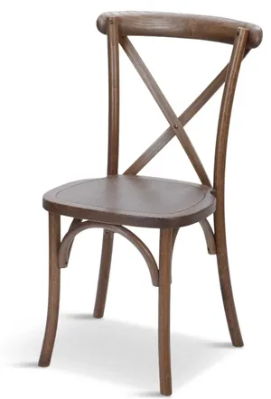 Farmhouse Cross Back Chair - Dark Natural