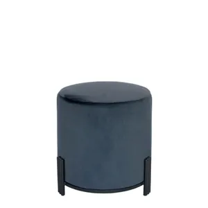 Charcoal Velvet Ottoman