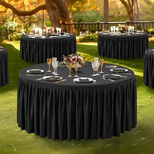 6ft round premium black linen