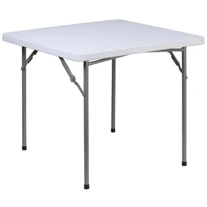 White plastic card table