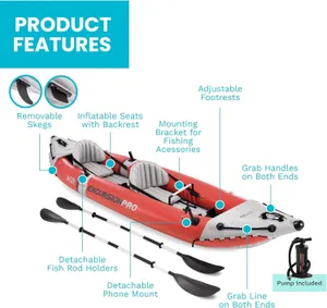 INTEX Excursion Pro 1 or 2 Seat Inflatable Kayak 