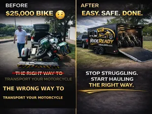 8.5x16 Premium Motorcycle Hauler (Fits Up to 4 Touring Bikes)