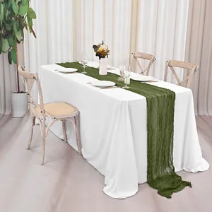 Olive Cheesecloth Runner