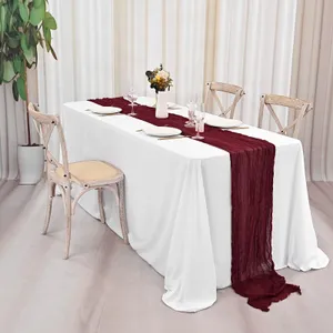 Burgundy Cheesecloth Runner
