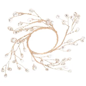 gold wire and clear bead/crystal garland
