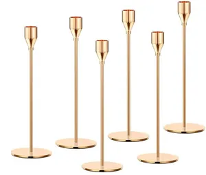 Gold/Brass Taper Candle Holders (Set of 3)