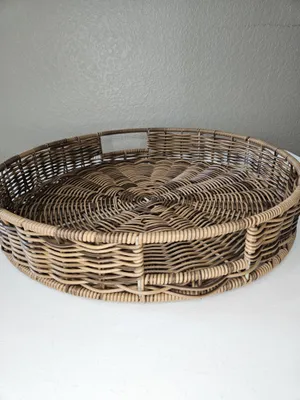 Brown Woven Boho Tray