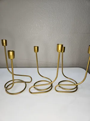 Candle tapers gold spiral