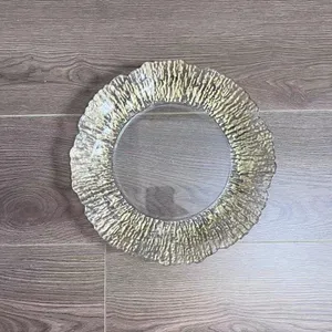 Coral Reef Charger Plate Gold Rim