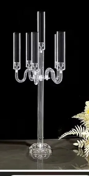 Vintage Style Acrylic Candelabra 5 arm