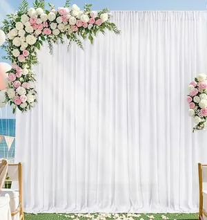chiffon drapes 10 ft tall 5 ft wide panel set