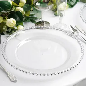 Clear Charger Plate Silver Rim