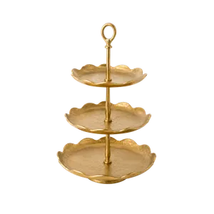 Torre de Postres Dorada (3 Niveles)