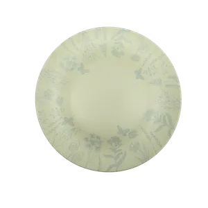 Plato Grande Celeste con Flores