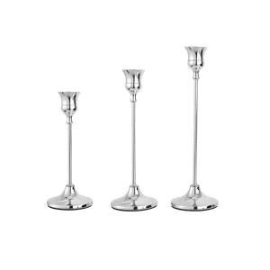 Set de 3 Candelabros Plateados
