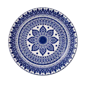 Plato Grande Mandala Azul