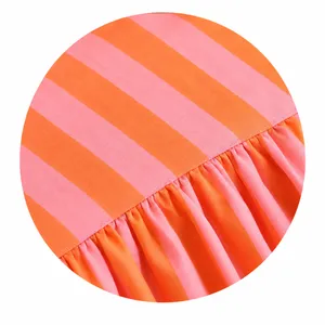 Mantel Redondo a Rayas Coral y Rosado – 60″ de diámetro (152 cm)