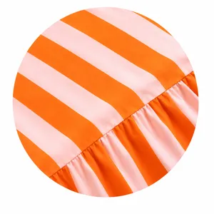 Camino de Mesa a Rayas Naranja y Rosado  – 13 × 72″ (33 × 183 cm)