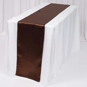 TABLE RUNNER-Satin: Chocolate brown 12