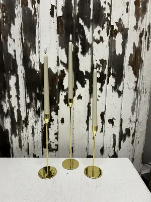 CANDLEHOLDER: Taper candleholder gold set of 3