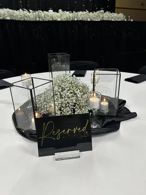 SIGN (Acrylic-black): Reserved (gold lettering)