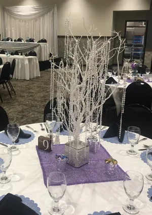 TABLE SQUARE-Sequin: Purple 20x20