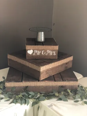 CUPCAKE STAND: 3 tier stained wood