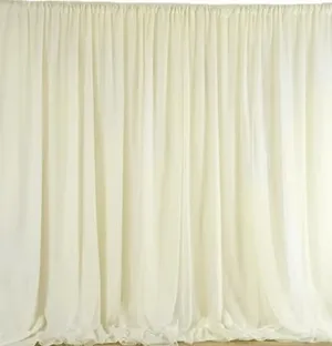 BACKDROP: Ivory sheer drapery & lights 8-12'H
