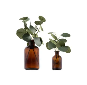 VASES: Amber bud vases 