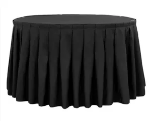 TABLESKIRT: 14'L Black pleated