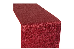 TABLE RUNNER-Sequin: Dark red/burgundy