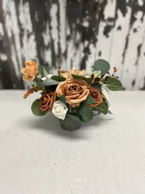 FLORAL: Terracotta, rust & cream centerpiece medium