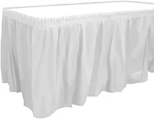 TABLESKIRT: 15' White shirred