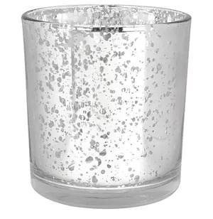 CANDLEHOLDER: Silver mercury glass vase 4