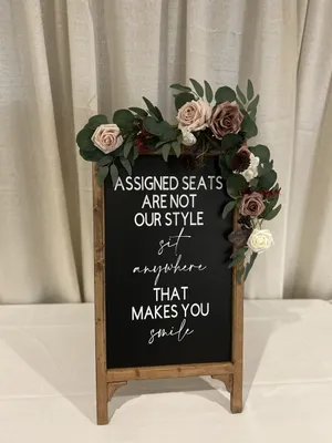 CHALKBOARD: Stained wood frame