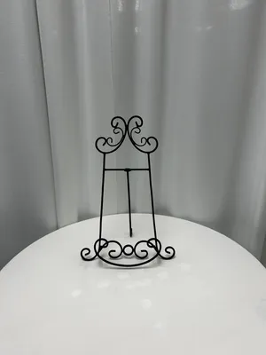 EASEL: Black metal scrolled (tabletop-medium)