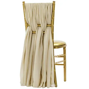 CHAIR/PEW DECOR: Champagne chiffon tie 
