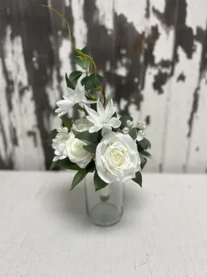 BOUQUET:  White floral & greenery (bridesmaid)