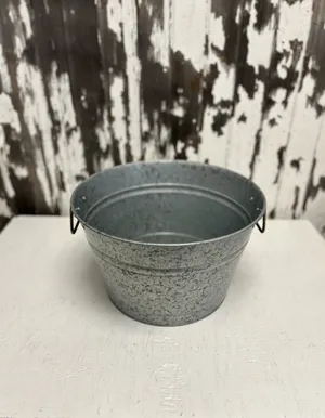 GALVANIZED: Round tub with handles