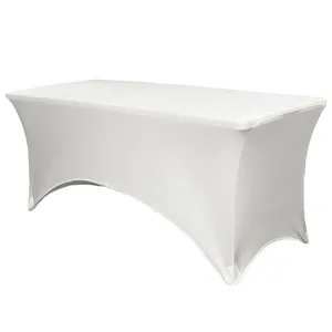 TABLECLOTH: White spandex rectangular