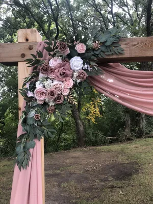 FLORAL: Dusty rose/white/blush floral swags x2