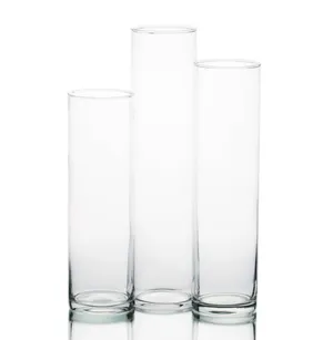 CANDLEHOLDERS: Cylinder vases set of 3 (13