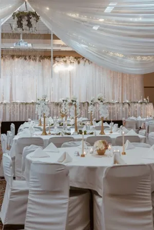 CHAIR COVER: White scuba stretch 
