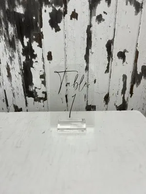 SIGN (Acrylic-clear): Table #s 1-30 (Gold lettering)
