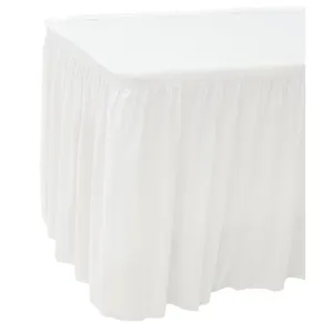 TABLESKIRT: 13'L White shirred