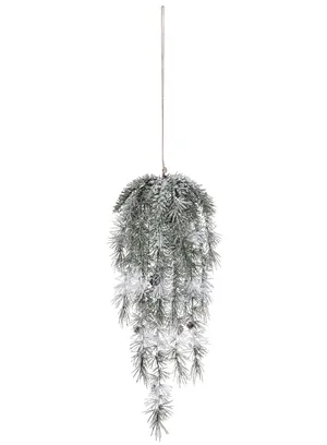 FLORAL: Snowy weeping pine hanging swag