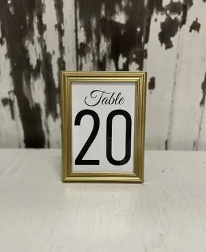 SIGN: Table numbers with gold frame