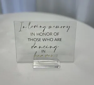 SIGN (Acrylic-clear): In loving memory (gold lettering)