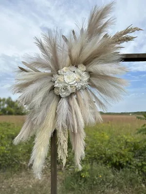 FLORAL: Pampas grass & white/ivory floral swags (set of 2) 