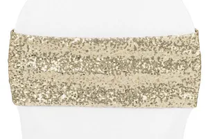 CHAIR BAND-Sequin: Champagne gold
